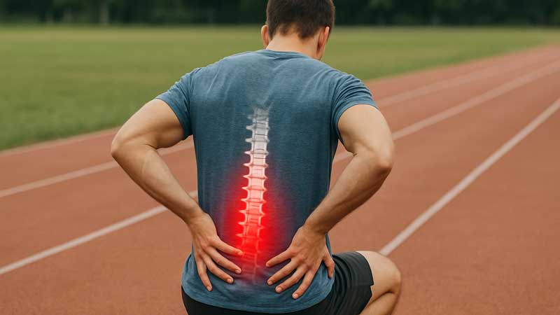 Young Athlete With SI Joint Pain (Illustrated Pain Location)