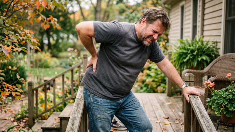 man-back-pain Man outside with lower back pain