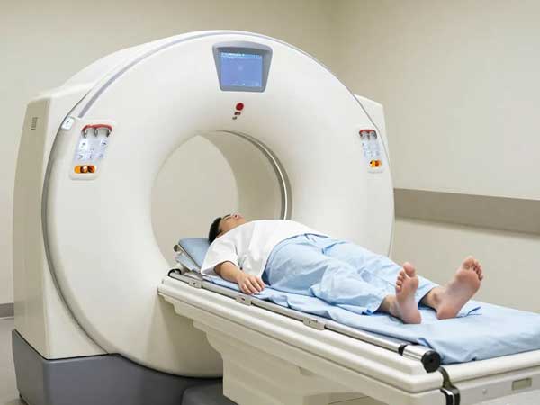Patient undergoing MRI imaging