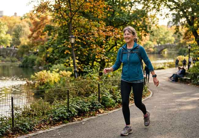 Woman on a brisk walk